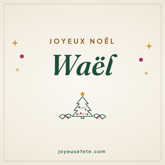 Image carrée « Joyeux Noël Waël » pour WhatsApp
