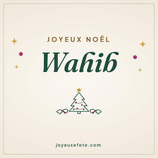 Image carrée « Joyeux Noël Wahib » pour WhatsApp
