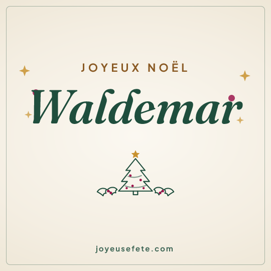 Image carrée « Joyeux Noël Waldemar » pour WhatsApp