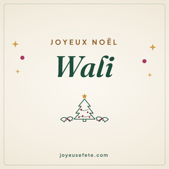 Image carrée « Joyeux Noël Wali » pour WhatsApp