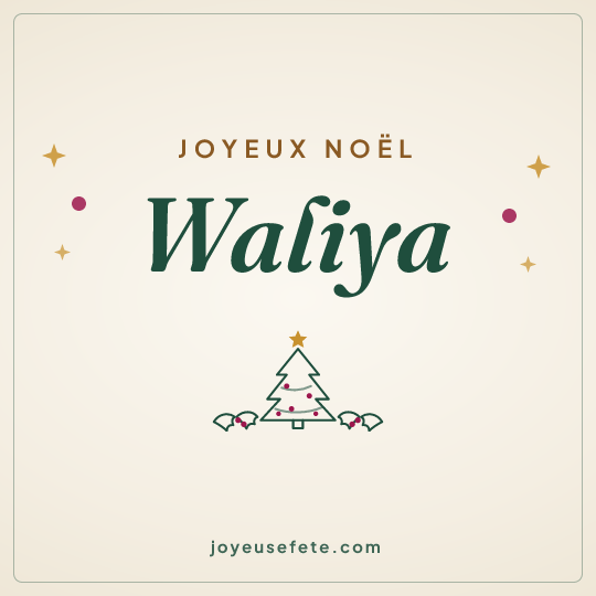 Image carrée « Joyeux Noël Waliya » pour WhatsApp