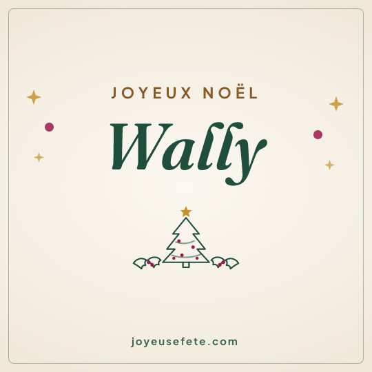 Image carrée « Joyeux Noël Wally » pour WhatsApp