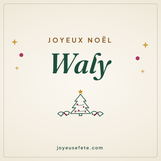 Image carrée « Joyeux Noël Waly » pour WhatsApp