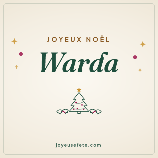 Image carrée « Joyeux Noël Warda » pour WhatsApp