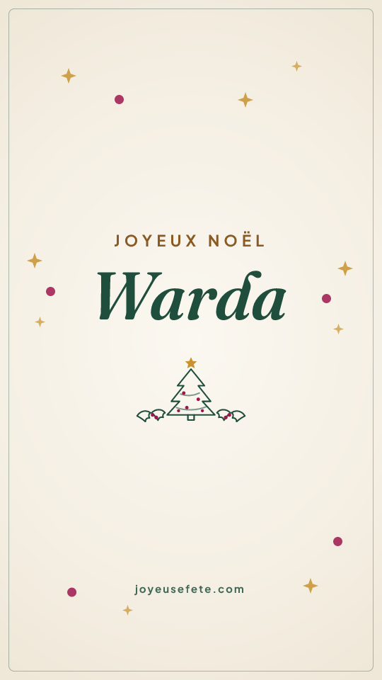 Image « Joyeux Noël Warda » au format story