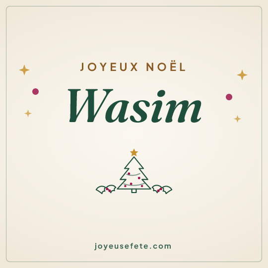Image carrée « Joyeux Noël Wasim » pour WhatsApp