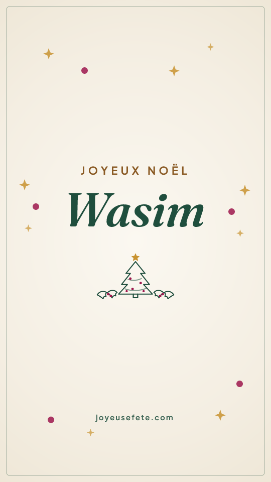 Image « Joyeux Noël Wasim » au format story