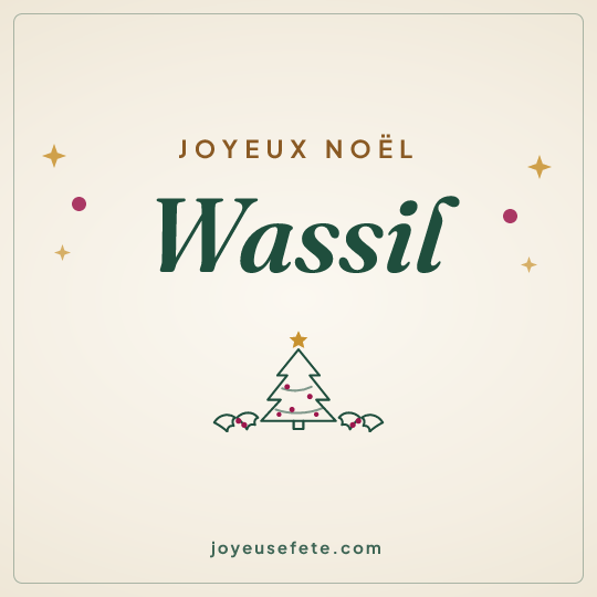 Image carrée « Joyeux Noël Wassil » pour WhatsApp
