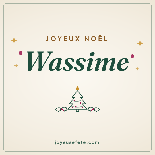 Image carrée « Joyeux Noël Wassime » pour WhatsApp