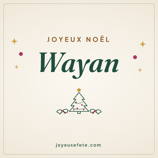 Image carrée « Joyeux Noël Wayan » pour WhatsApp