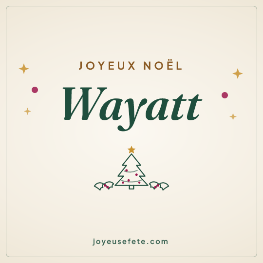 Image carrée « Joyeux Noël Wayatt » pour WhatsApp