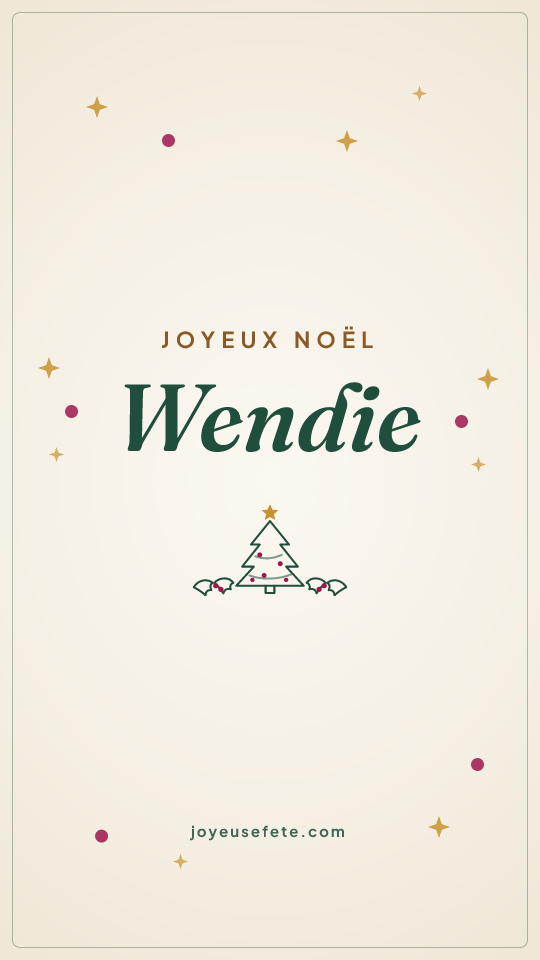 Image « Joyeux Noël Wendie » au format story