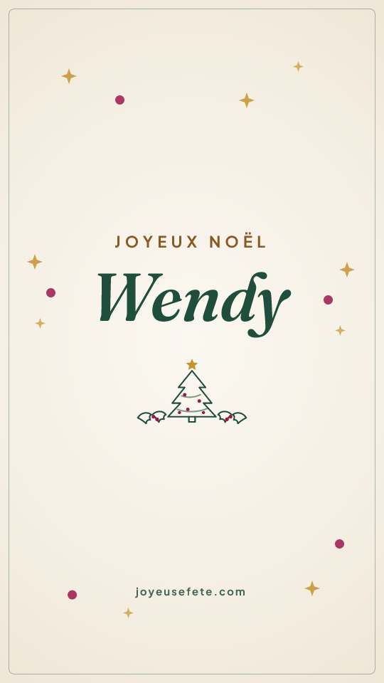 Image « Joyeux Noël Wendy » au format story