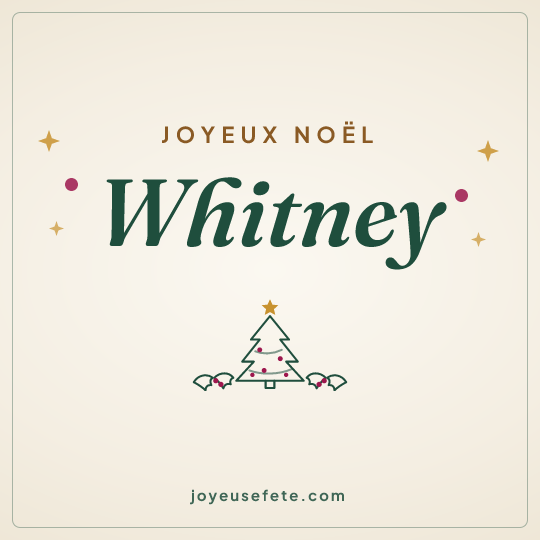 Image carrée « Joyeux Noël Whitney » pour WhatsApp