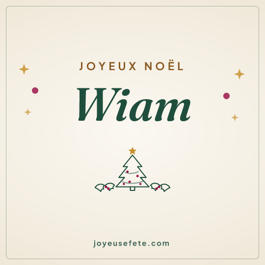 Image carrée « Joyeux Noël Wiam » pour WhatsApp