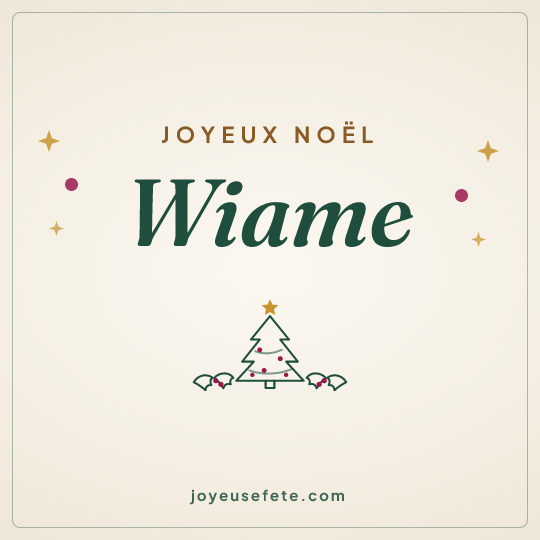 Image carrée « Joyeux Noël Wiame » pour WhatsApp