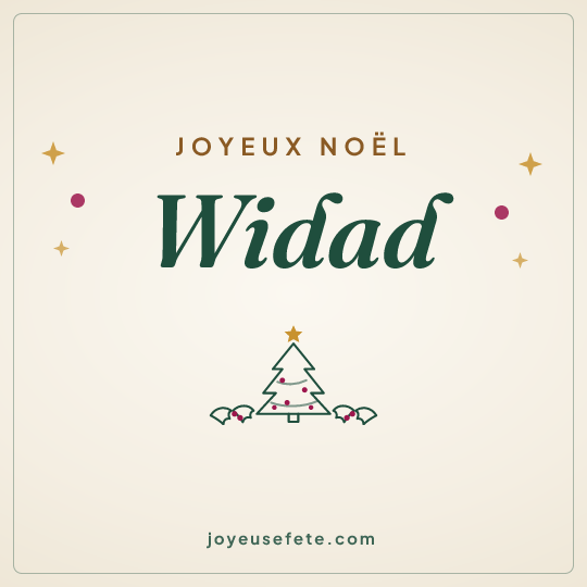 Image carrée « Joyeux Noël Widad » pour WhatsApp