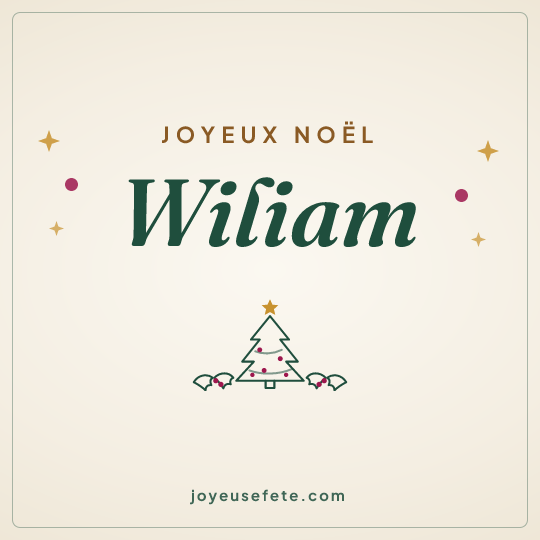 Image carrée « Joyeux Noël Wiliam » pour WhatsApp
