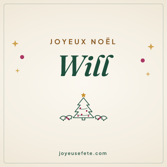 Image carrée « Joyeux Noël Will » pour WhatsApp