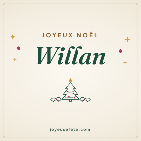 Image carrée « Joyeux Noël Willan » pour WhatsApp