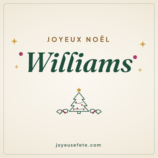 Image carrée « Joyeux Noël Williams » pour WhatsApp