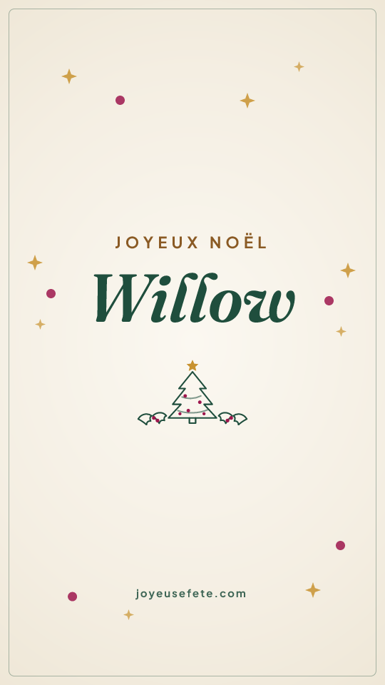 Image « Joyeux Noël Willow » au format story