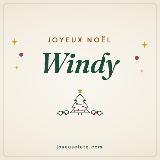 Image carrée « Joyeux Noël Windy » pour WhatsApp