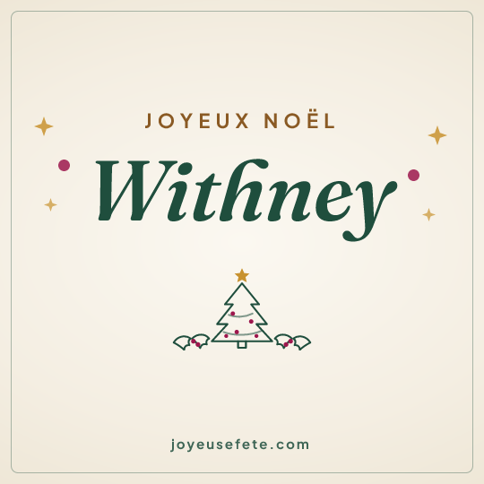 Image carrée « Joyeux Noël Withney » pour WhatsApp
