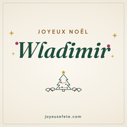 Image carrée « Joyeux Noël Wladimir » pour WhatsApp