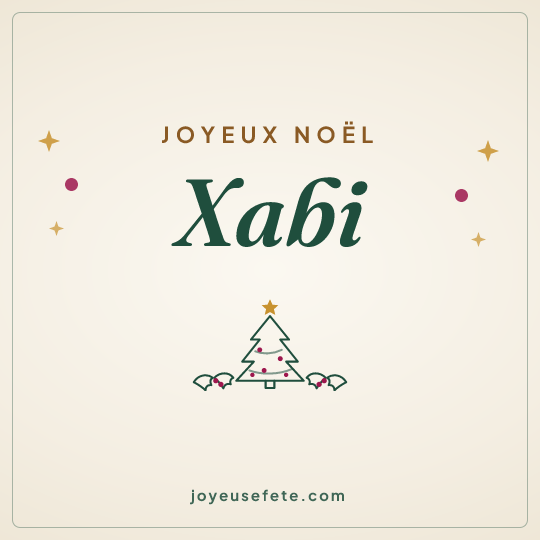 Image carrée « Joyeux Noël Xabi » pour WhatsApp