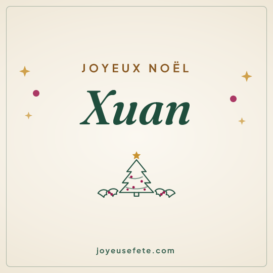 Image carrée « Joyeux Noël Xuan » pour WhatsApp