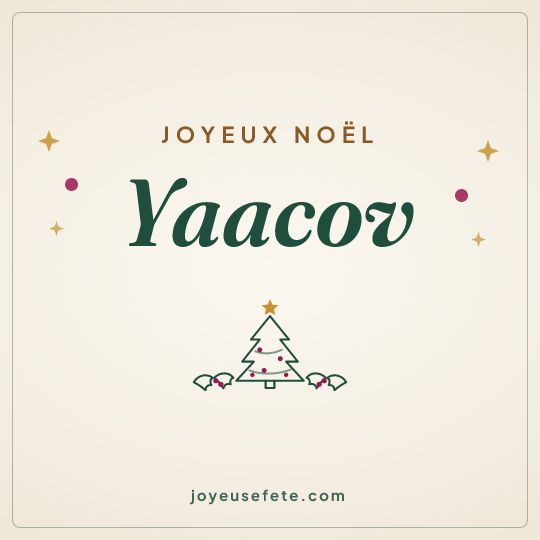 Image carrée « Joyeux Noël Yaacov » pour WhatsApp
