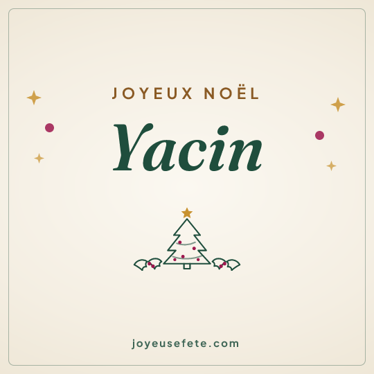 Image carrée « Joyeux Noël Yacin » pour WhatsApp