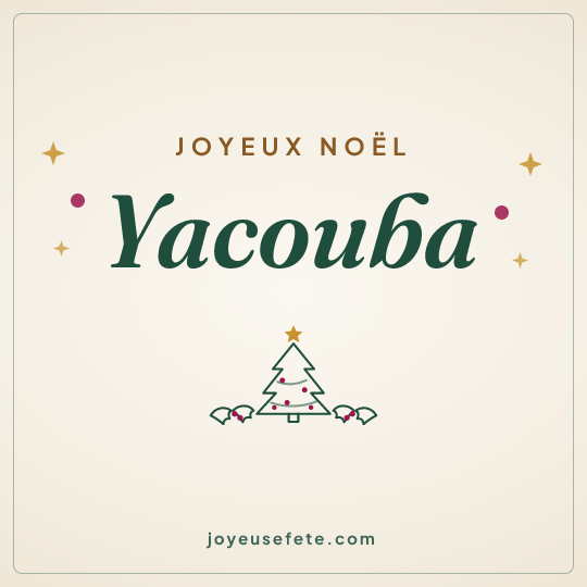Image carrée « Joyeux Noël Yacouba » pour WhatsApp
