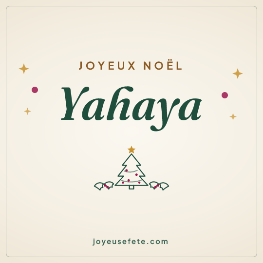 Image carrée « Joyeux Noël Yahaya » pour WhatsApp
