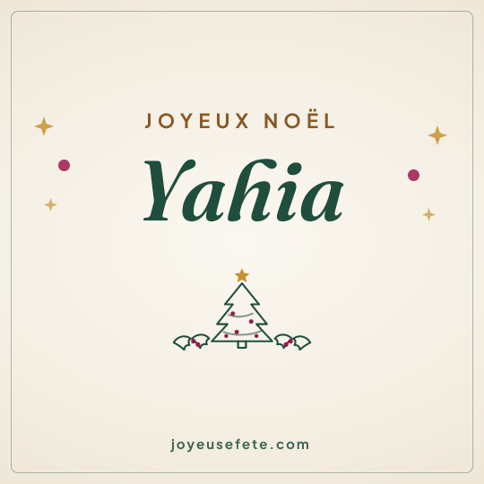 Image carrée « Joyeux Noël Yahia » pour WhatsApp