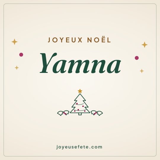 Image carrée « Joyeux Noël Yamna » pour WhatsApp