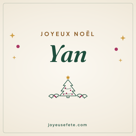 Image carrée « Joyeux Noël Yan » pour WhatsApp