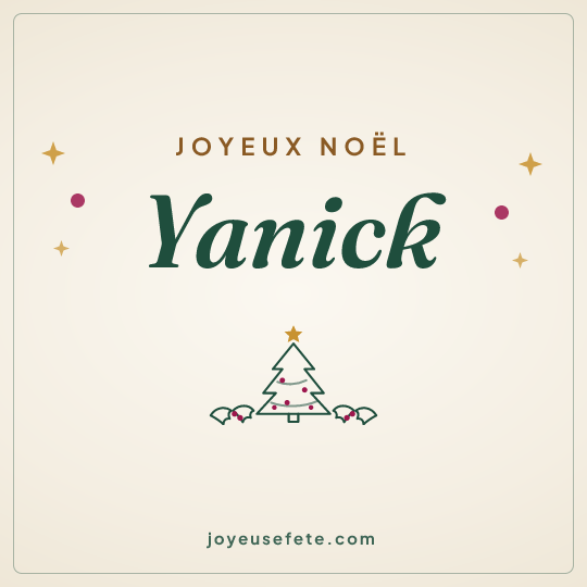 Image carrée « Joyeux Noël Yanick » pour WhatsApp