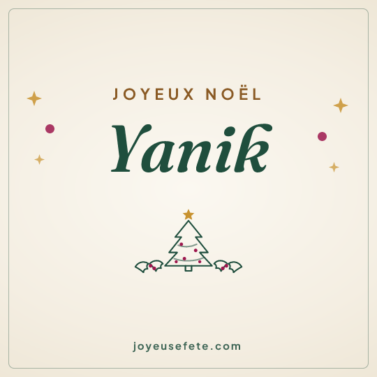 Image carrée « Joyeux Noël Yanik » pour WhatsApp