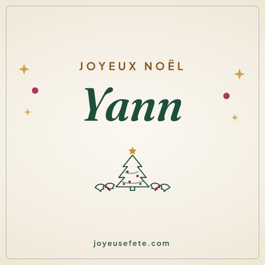 Image carrée « Joyeux Noël Yann » pour WhatsApp