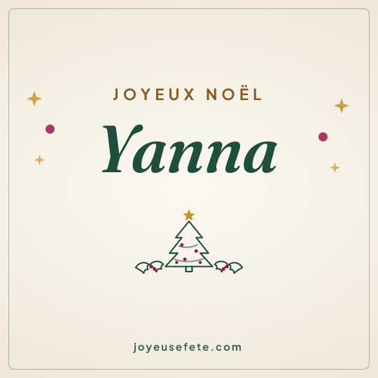 Image carrée « Joyeux Noël Yanna » pour WhatsApp