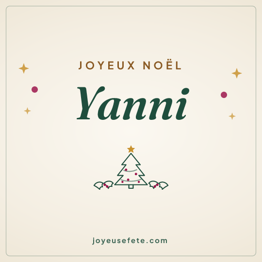 Image carrée « Joyeux Noël Yanni » pour WhatsApp