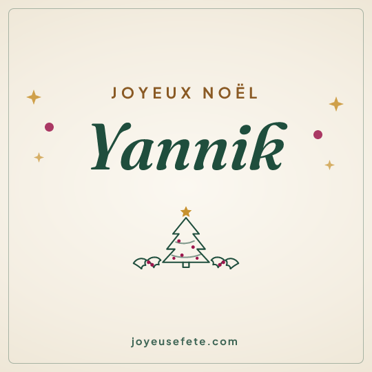Image carrée « Joyeux Noël Yannik » pour WhatsApp