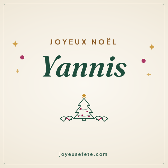 Image carrée « Joyeux Noël Yannis » pour WhatsApp