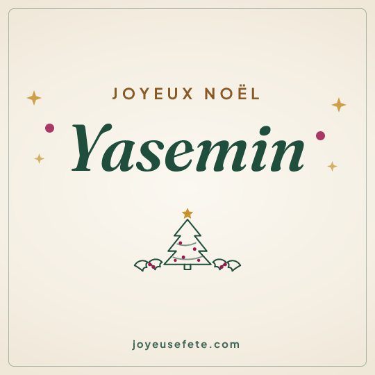 Image carrée « Joyeux Noël Yasemin » pour WhatsApp