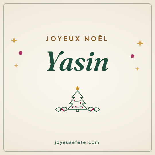 Image carrée « Joyeux Noël Yasin » pour WhatsApp