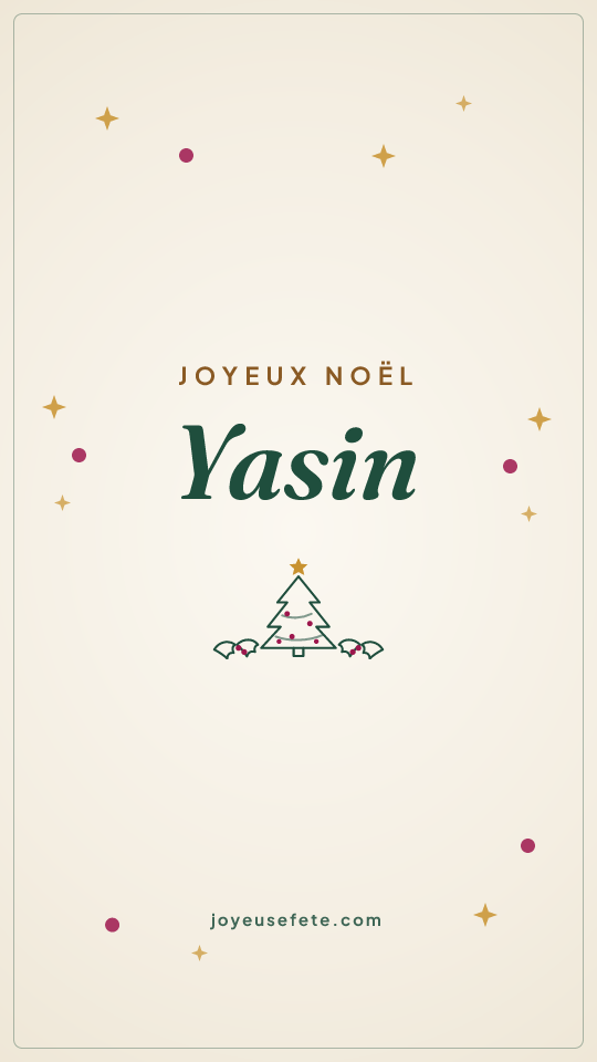 Image « Joyeux Noël Yasin » au format story