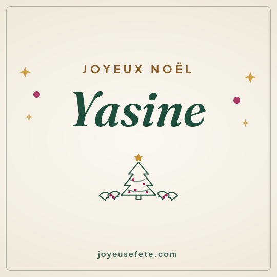 Image carrée « Joyeux Noël Yasine » pour WhatsApp