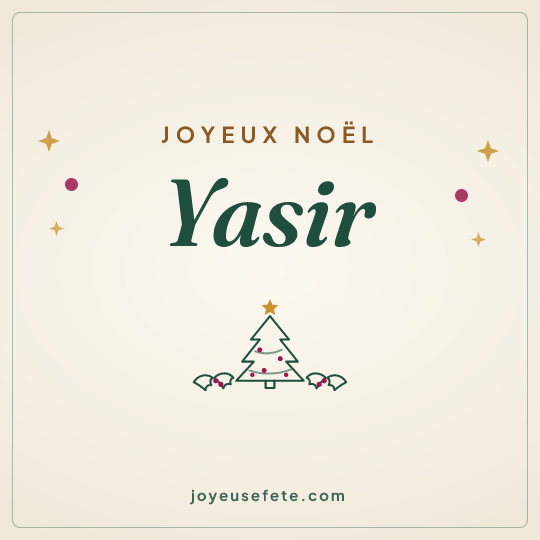Image carrée « Joyeux Noël Yasir » pour WhatsApp